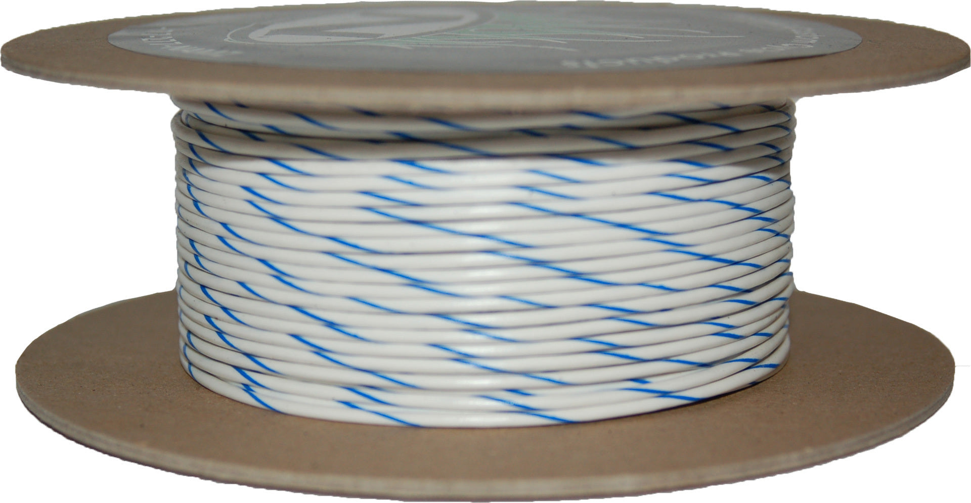100' Spool 20 Gauge Wire (White/Blue Stripe)
