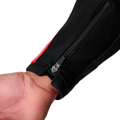 Tractech Evo D3o Jacket Blk/Flo Red Leather 2x