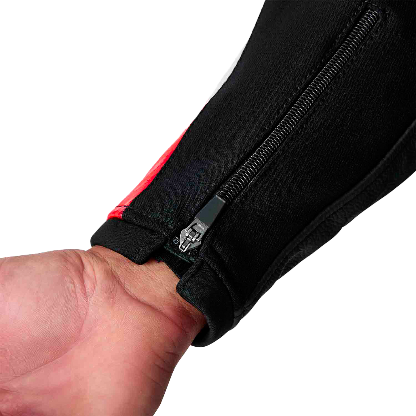 Tractech Evo D3o Jacket Blk/Flo Red Leather Md