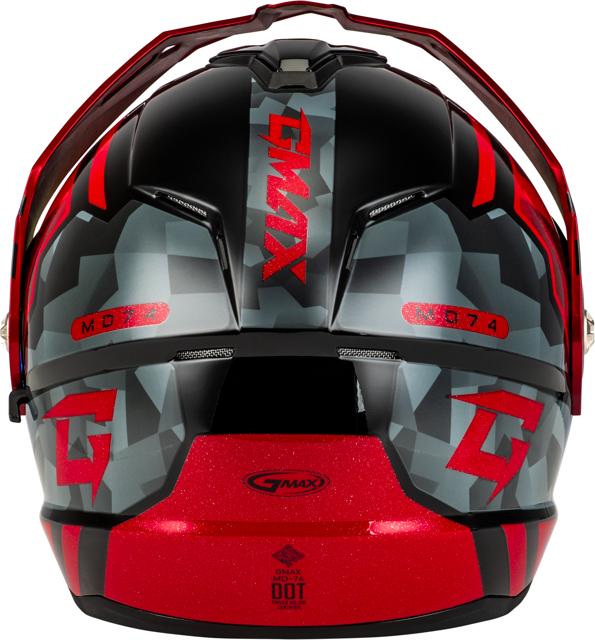 Md 74 Striker Modular Helmet W Red Shield Blk/Gry/Rd Mtlc 2x