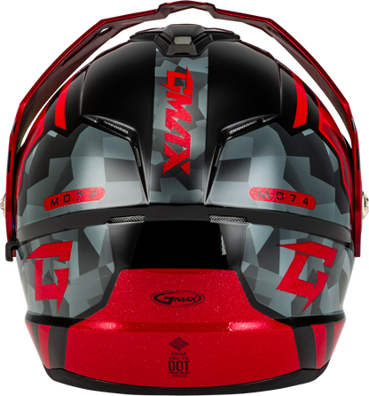 Md 74 Striker Modular Helmet W Red Shield Blk/Gry/Rd Mtlc 2x