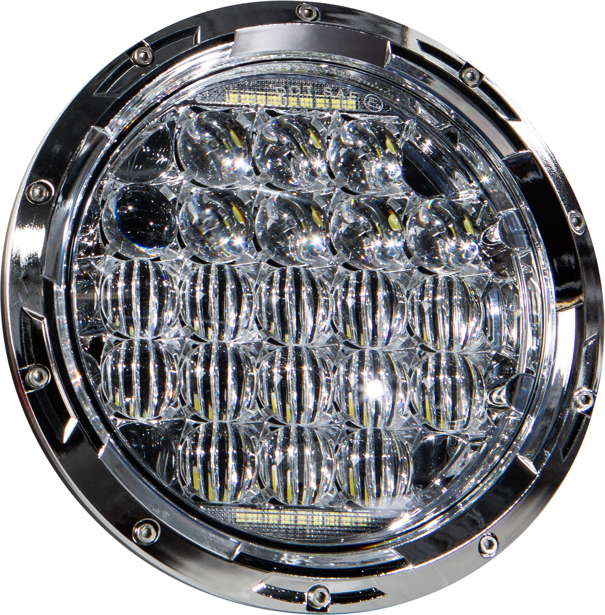 Led Headlight 7" 90w Chrome 3500/2400 Lumens