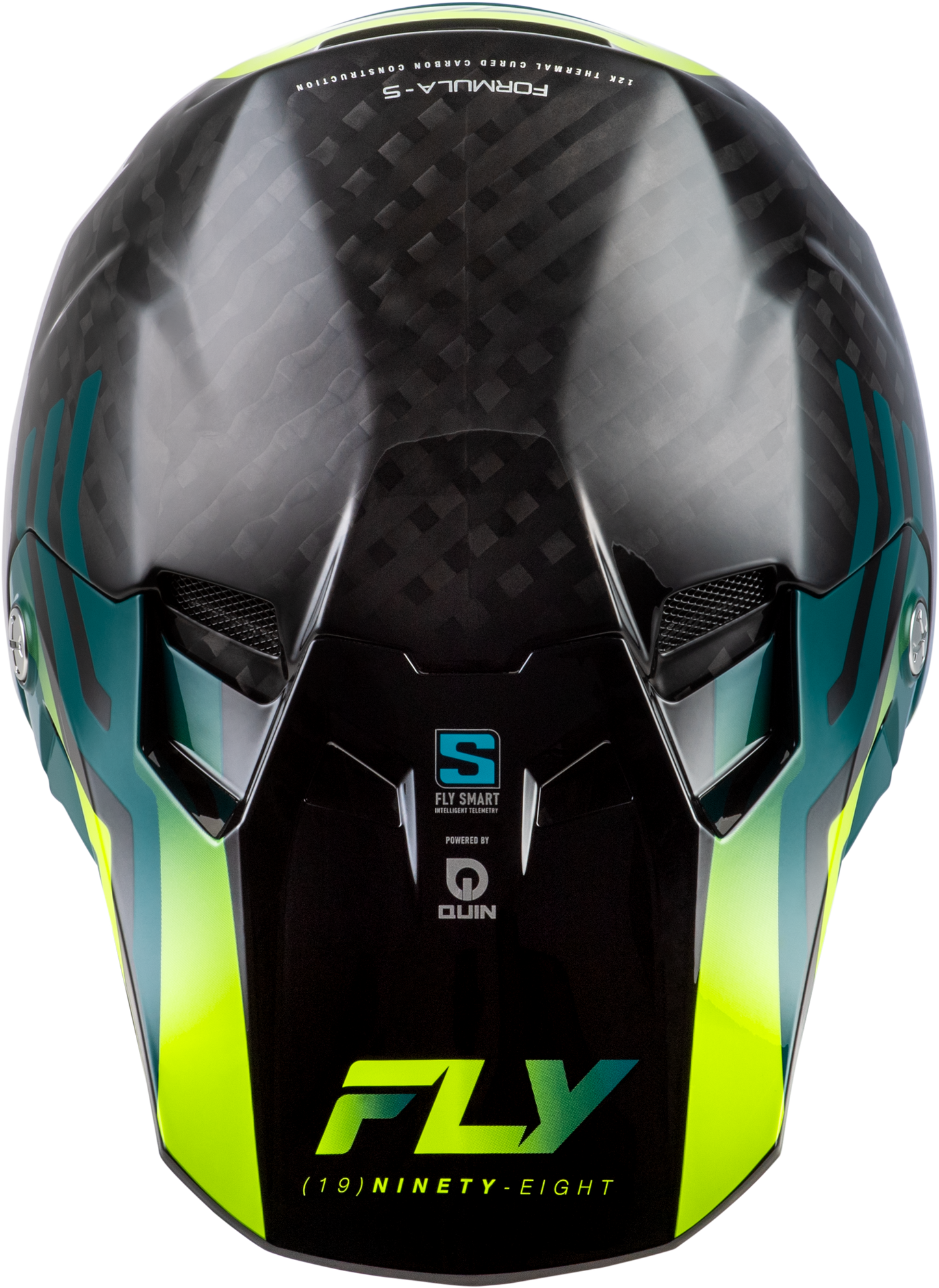Formula S Carbon Byte Helmet Black Carbon/Teal/Lime Md