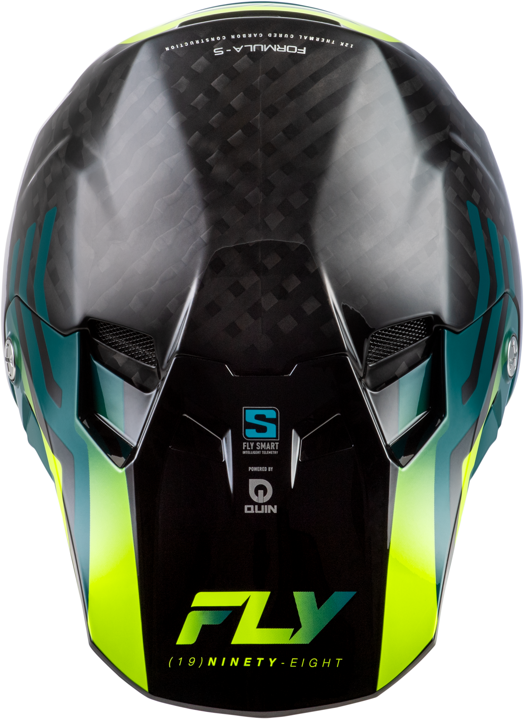 Formula S Carbon Byte Helmet Black Carbon/Teal/Lime Xs