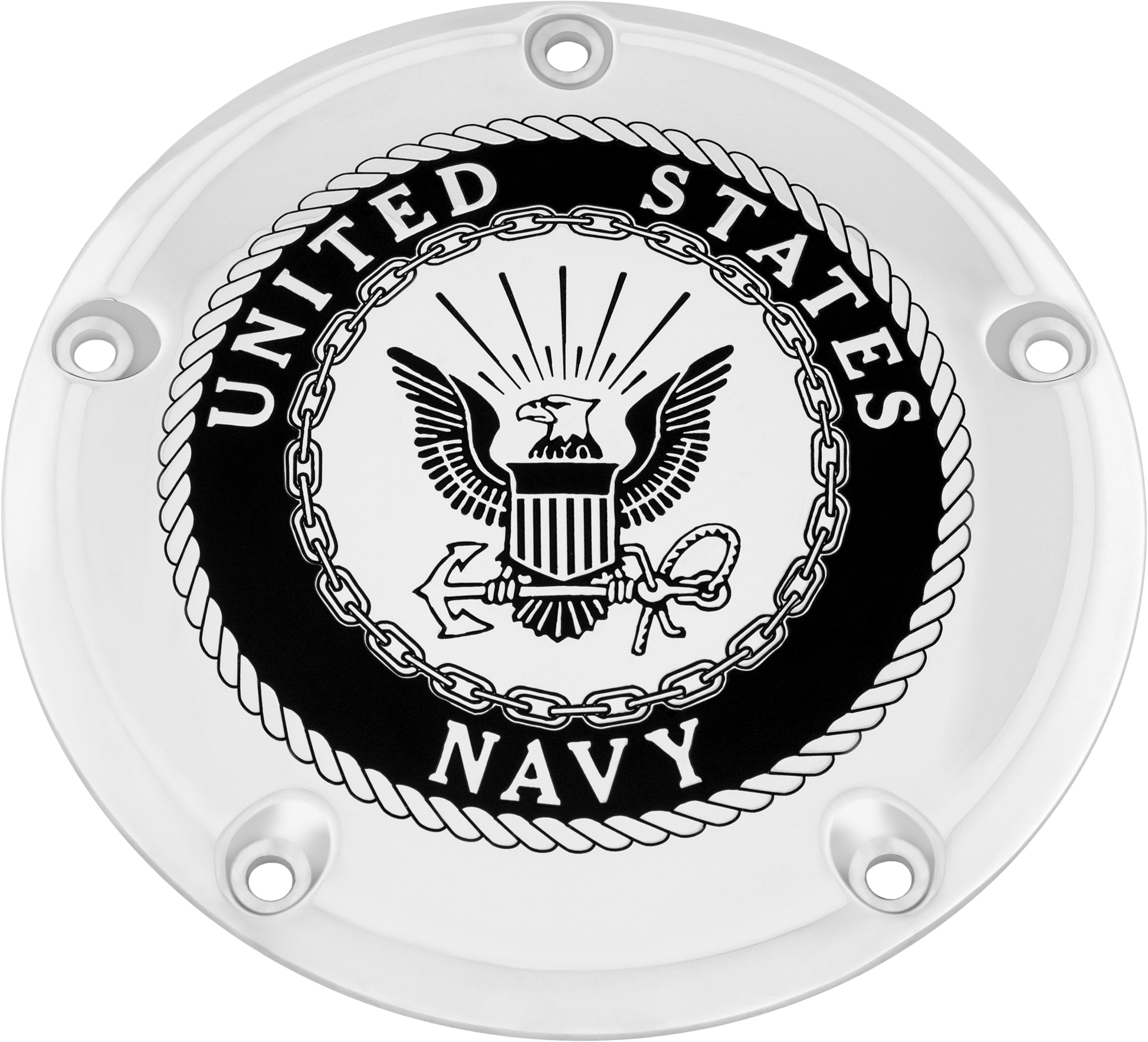 6   M8 Softail Derby Cover Navy Chrome