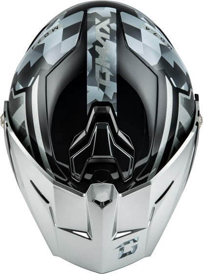 Md 74 Striker Modular Helmet W Slvr Shield Slvr/Blu Mtlc Md