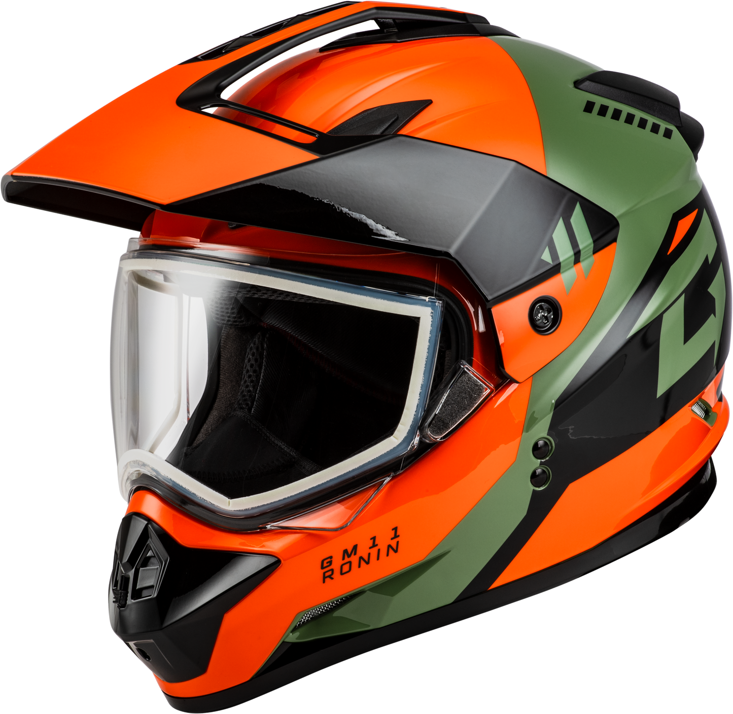 Gm 11 Ronin Helmet Orange/Green/Black Md