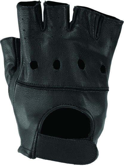Kuryakyn Leather By River Road Hollister Shorty Gloves Black - Medium