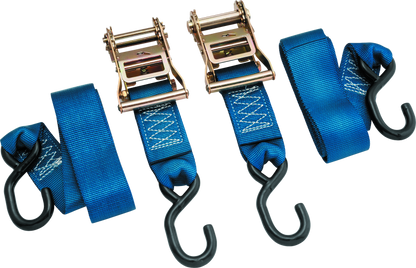 BikeMaster 2x84in Ratchet Tiedown Pair - Blue