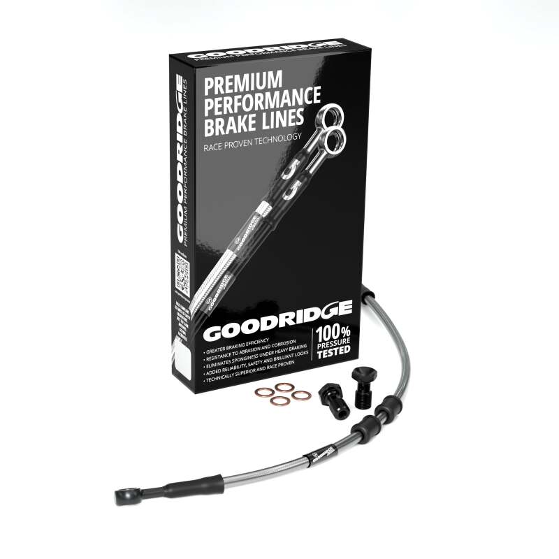 Goodridge 14-17 HD FXDWG (w/ABS) +2in Clear Brake Line Kit w/Stainless Steel Fittings