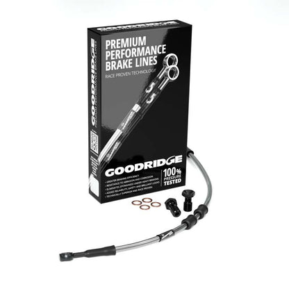 Goodridge 90-92 HD FXDC -2in Clear Brake Line Kit w/Black Fittings