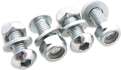 License Plate Bolts/Nuts Zinc Plated Steel 4/Pk