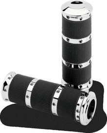 Performance Machine Handle Grip Set- XL Rubber 2K7 - Chrome