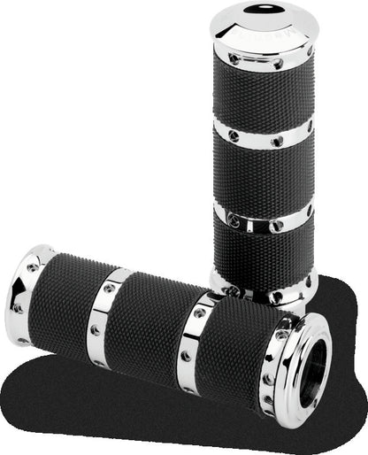 Performance Machine Handle Grip Set- XL Rubber 2K7 - Chrome