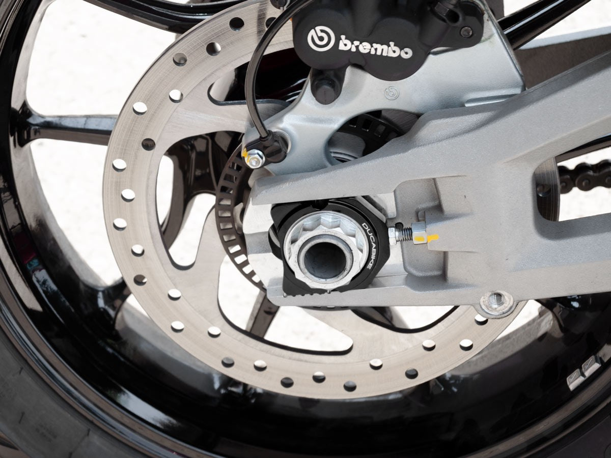 DBK Special Parts (Ducabike) Billet Chain Adjusters for the Ducati Multistrada V4