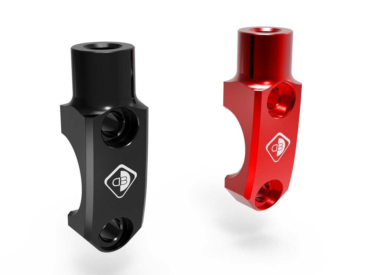 DBK Special Parts (Ducabike) Mirror Mount Handlebar Clamp for Brembo Semi-radial, RCS, and Performance Technology Master Cylinders - M10x1.25 - Left Hand Thread