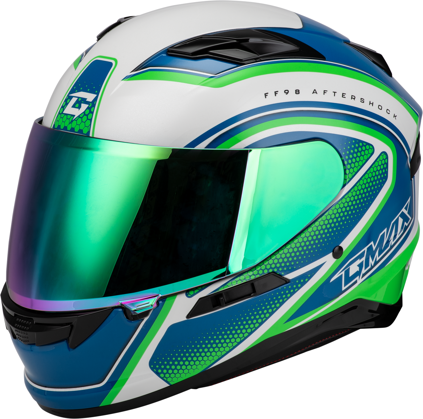 Ff 98 Aftershock Helmet White/Neon Green Sm