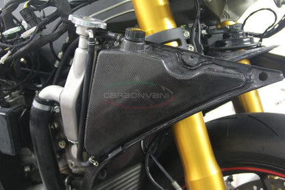 CARBONVANI - DUCATI 1299 PANIGALE CARBON FIBER OIL COOLER TIP W/ LIQUID TANK AND DEFLECTORS