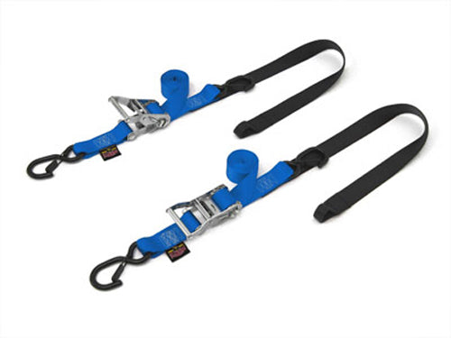 Tie Down Rat Sec Hook Soft Tye 1.5"X6.5' Blue/Black Pair