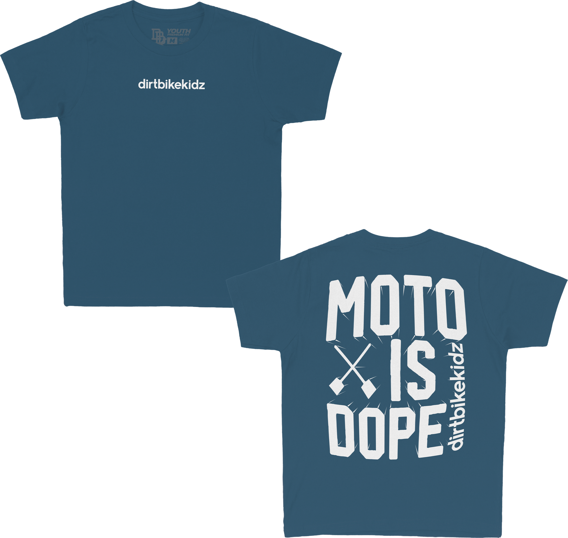 Moto Is Dope Youth Tee Lagoon Blue Ym