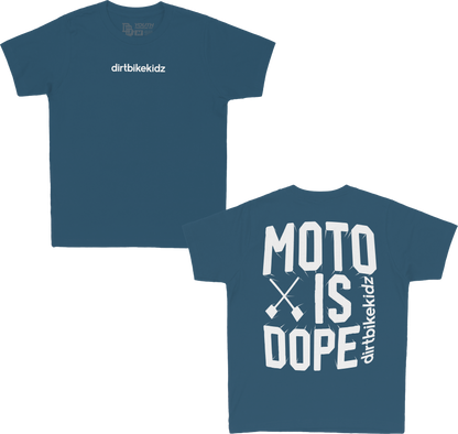 Moto Is Dope Youth Tee Lagoon Blue Ym