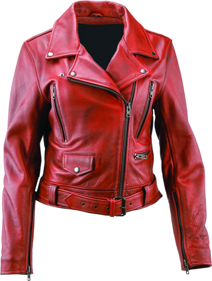 Kuryakyn Leather By River Road Arabian Spice Leather Jacket Red Womens - XL