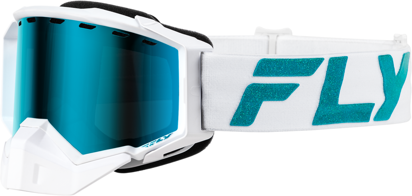 Zone Elite Snw Goggle Wht/Teal W/ Sky Blue/Polarized Smk Lens