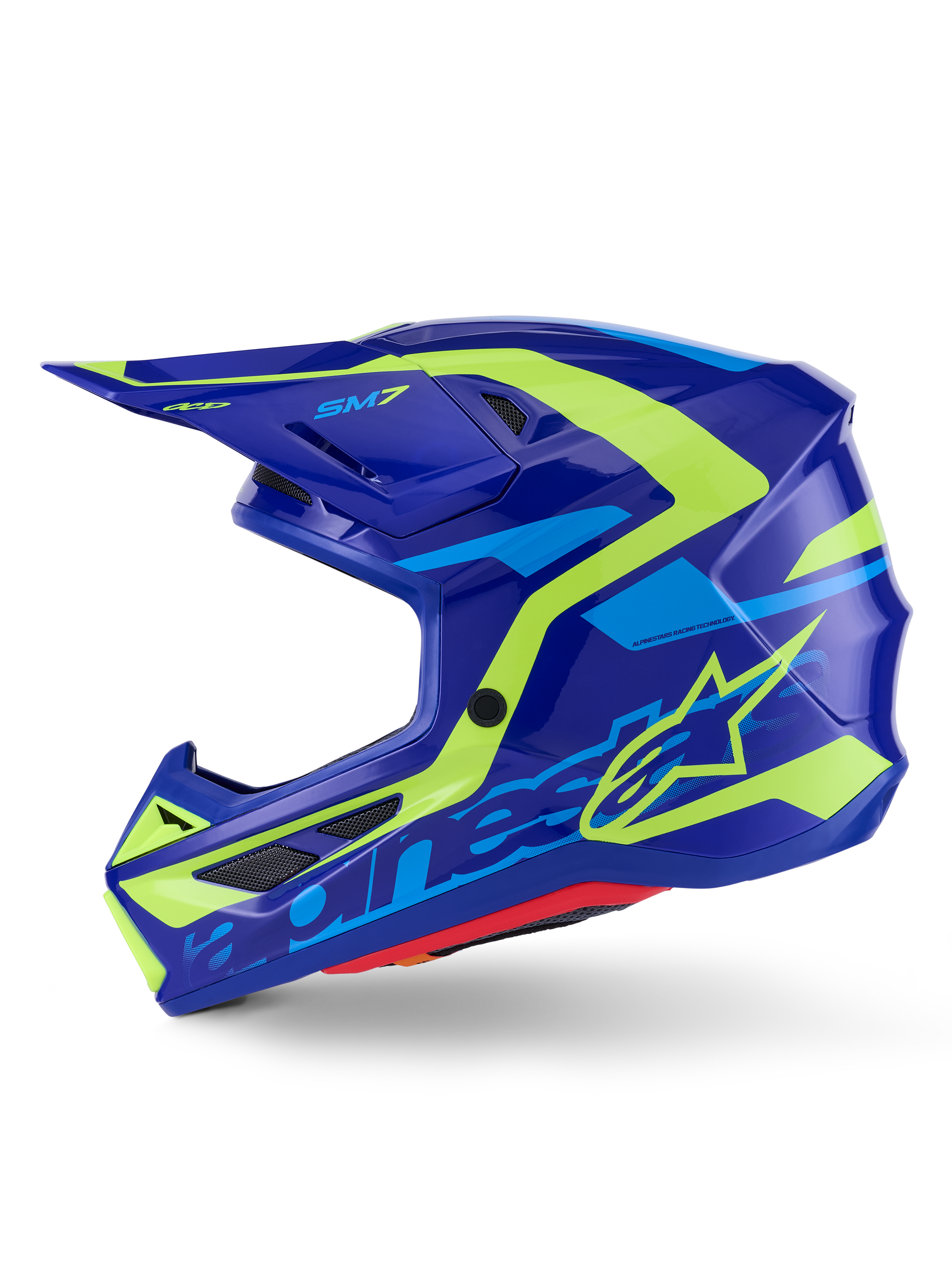 Sm7 Deed Helmet Blue/Ylw Fluo Glossy Xl