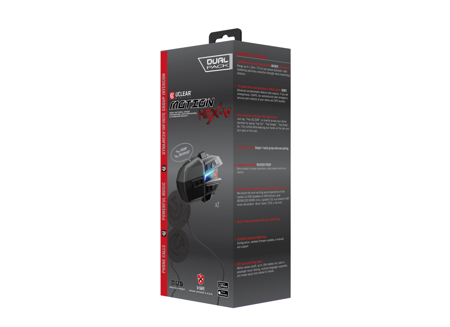 Motion Hdx V Dual Kit Helmet Audio Dual Kit