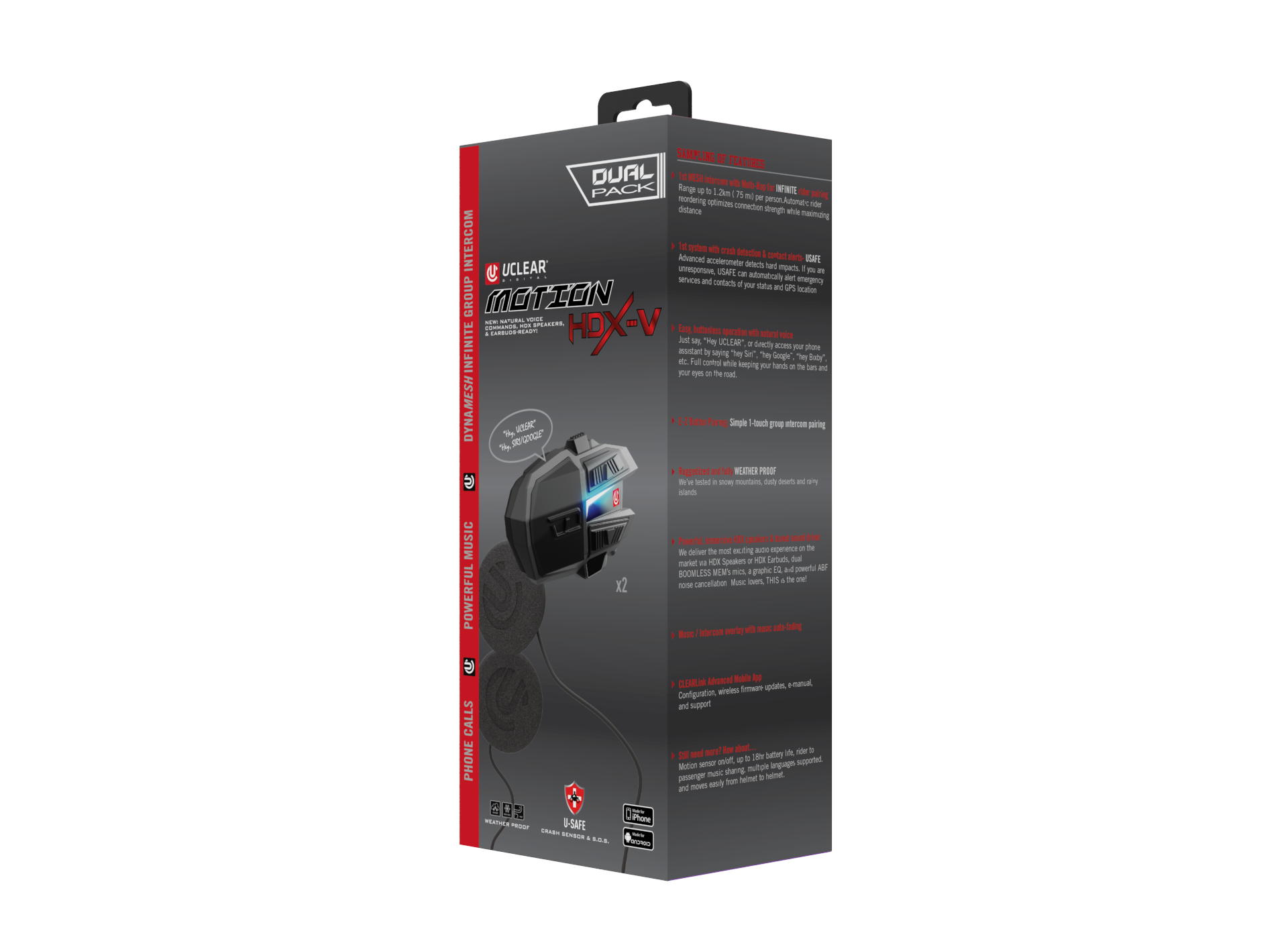 Motion Hdx V Dual Kit Helmet Audio Dual Kit
