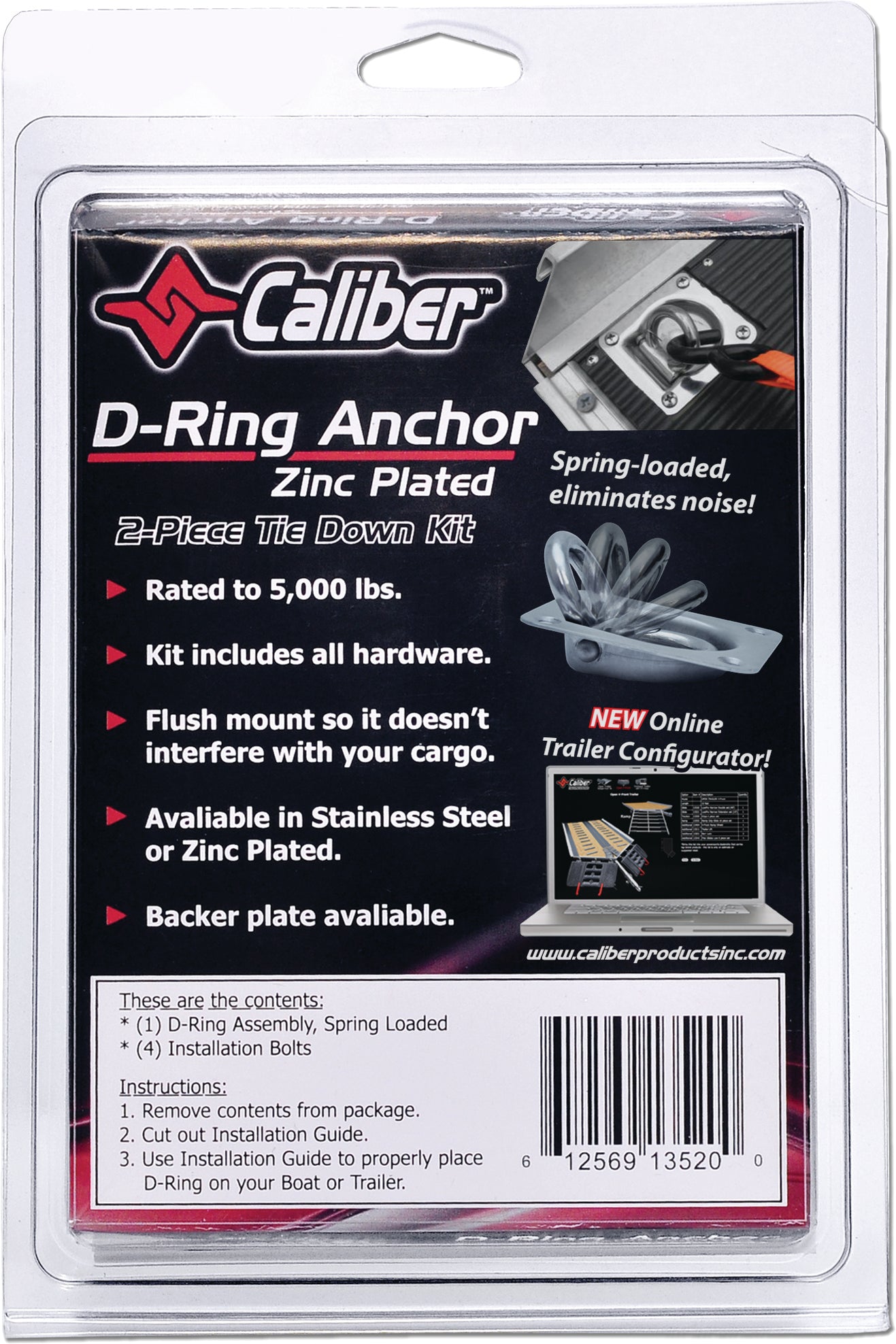 Zinc Coated Trailer D Ring Kit