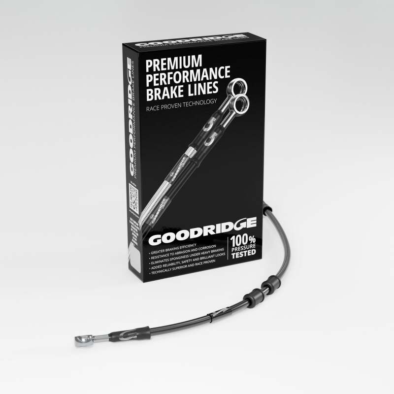 Goodridge 17-20 HD FLH Multi Model +10in Clutch Line Kit - Black