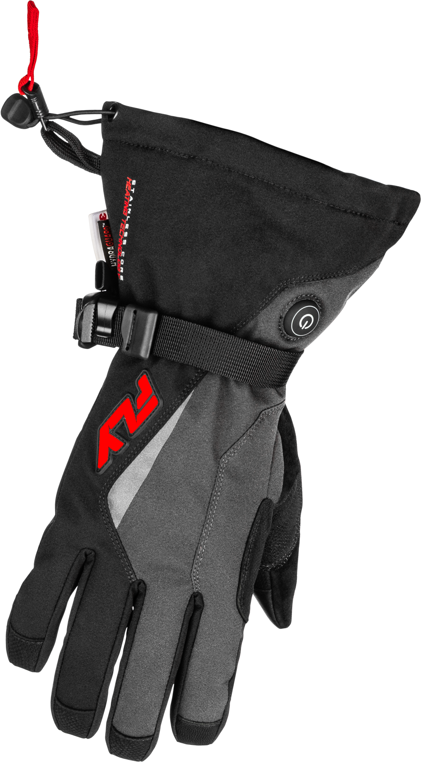 Title Heated Gauntlet Gloves Grey/Black/Red 2x