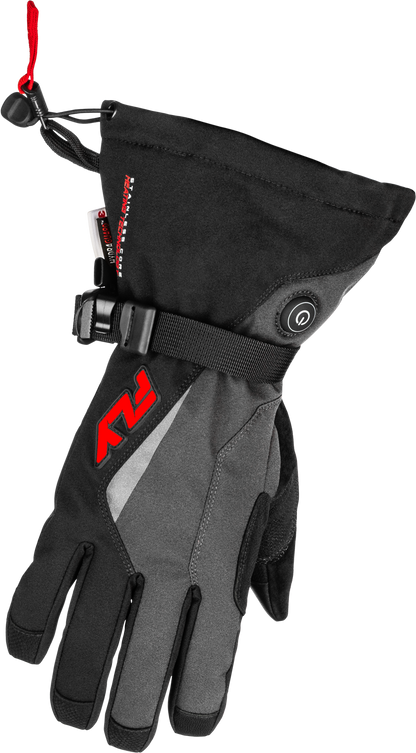 Title Heated Gauntlet Gloves Grey/Black/Red 2x
