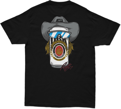 Stache Mullet Moto Tee Black Xl