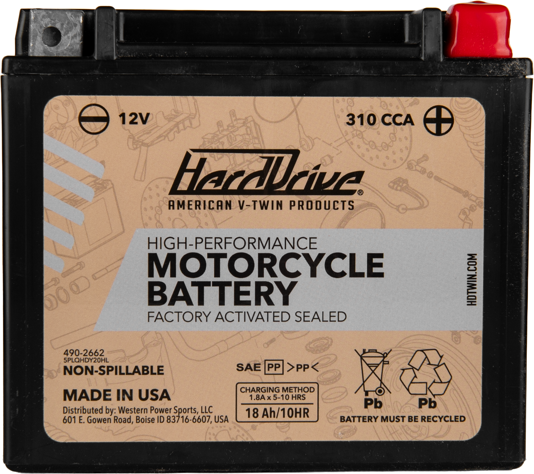 High Perform Battery Ytx20hl Cca 310