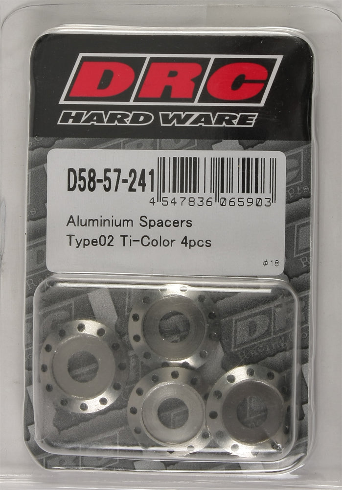 Aluminum Spacers Type 2 Titanium M6x12mm 4/Pk