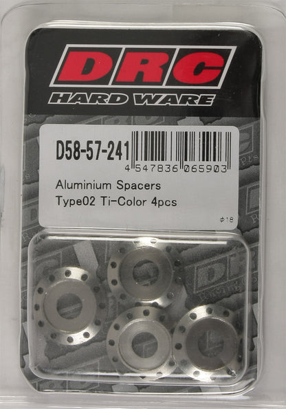 Aluminum Spacers Type 2 Titanium M6x12mm 4/Pk
