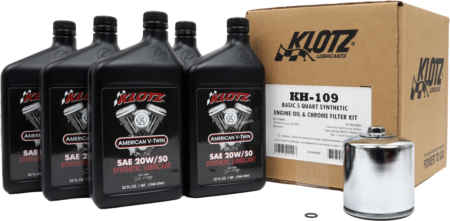 Basic Harley Davidson 5qt Synthetic Oil Change Kit