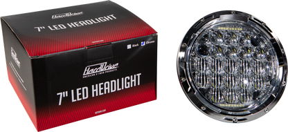 Led Headlight 7" 90w Chrome 3500/2400 Lumens