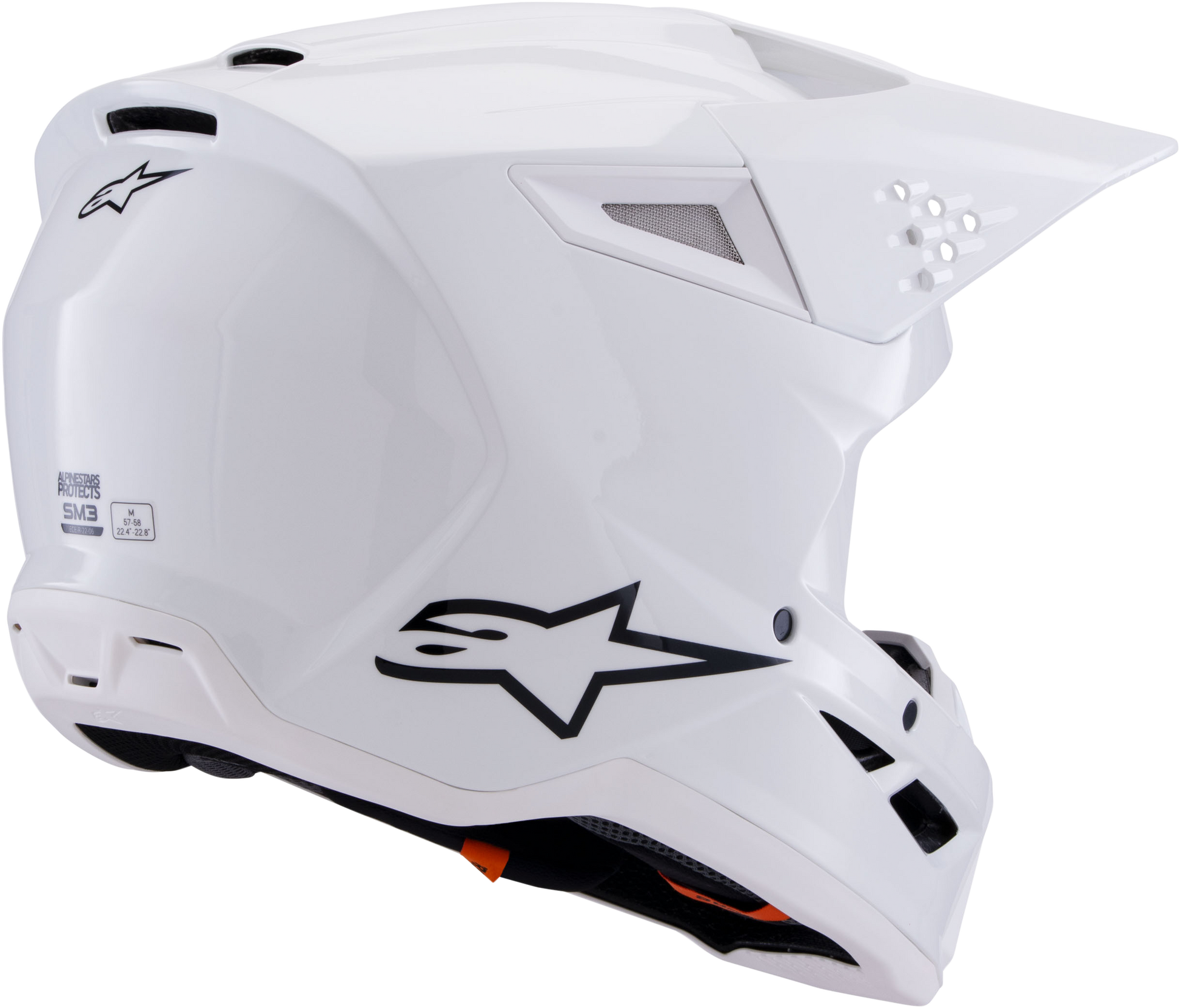Sm3 Solid Helmet White Glossy Xl