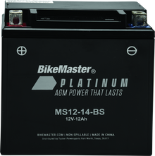 BikeMaster AGM Battery - MS12-14-BS