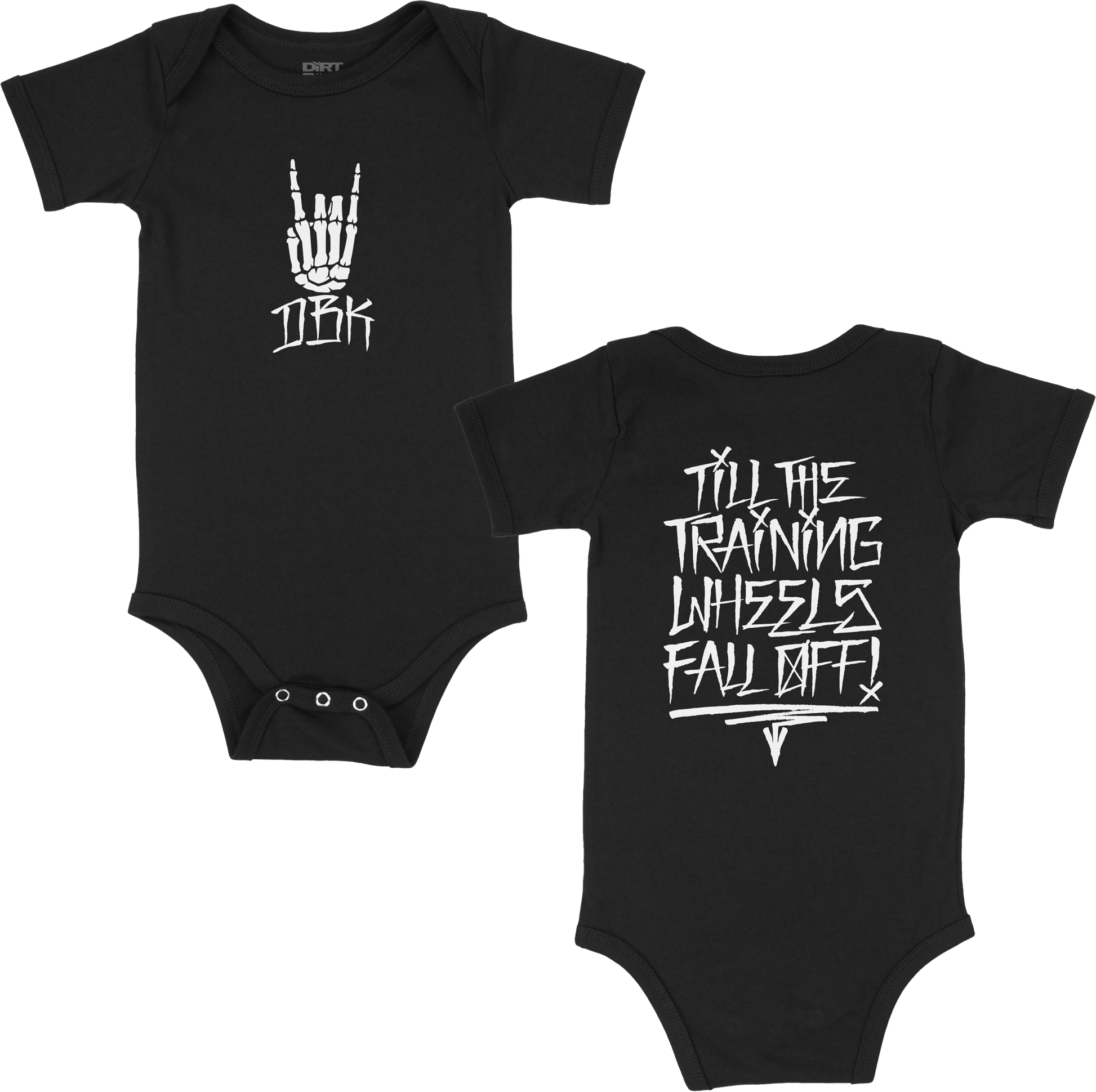 Training Wheels Onesie Black 6 Month