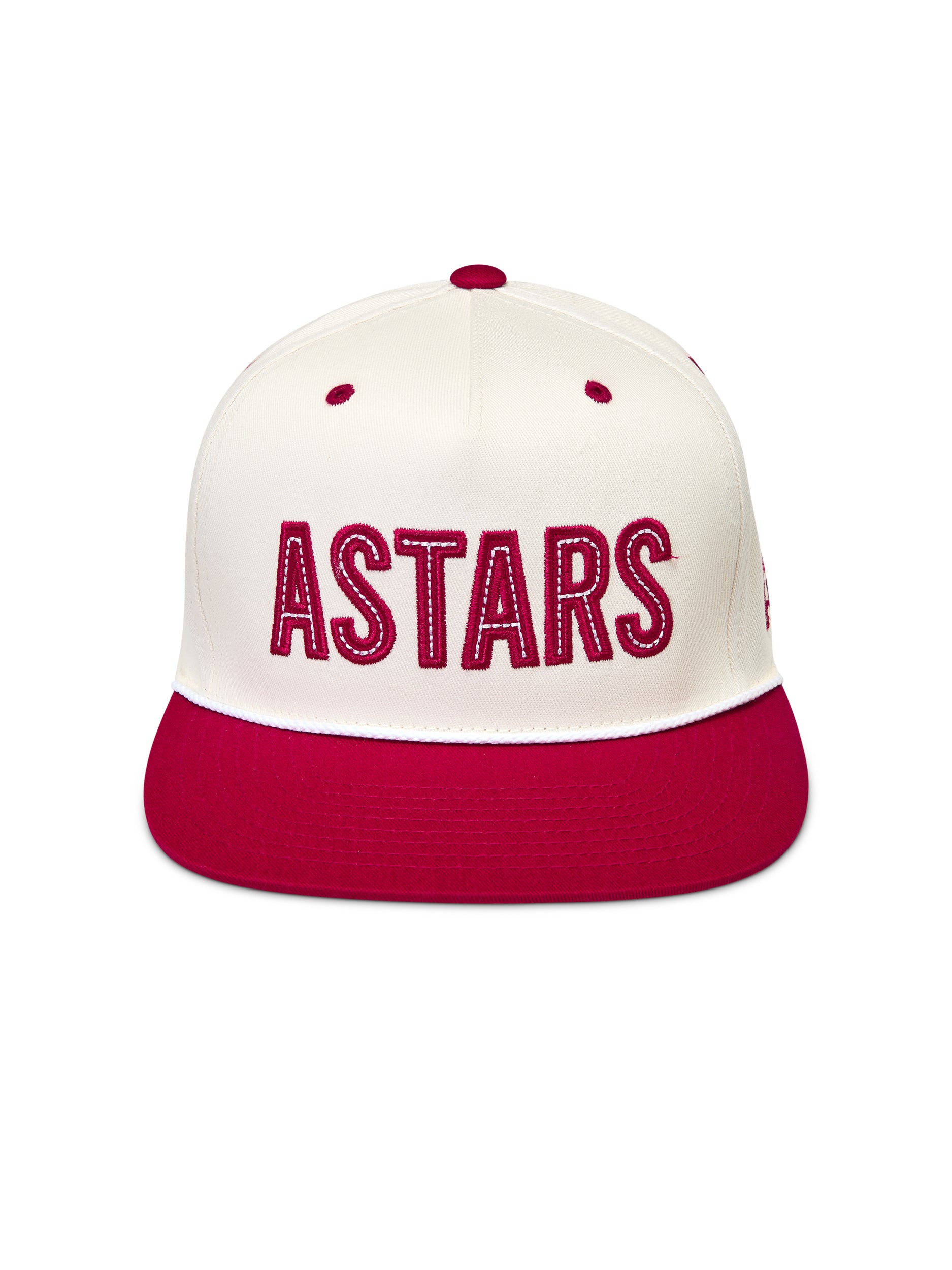 Stadium Snapback Hat Off White/Red