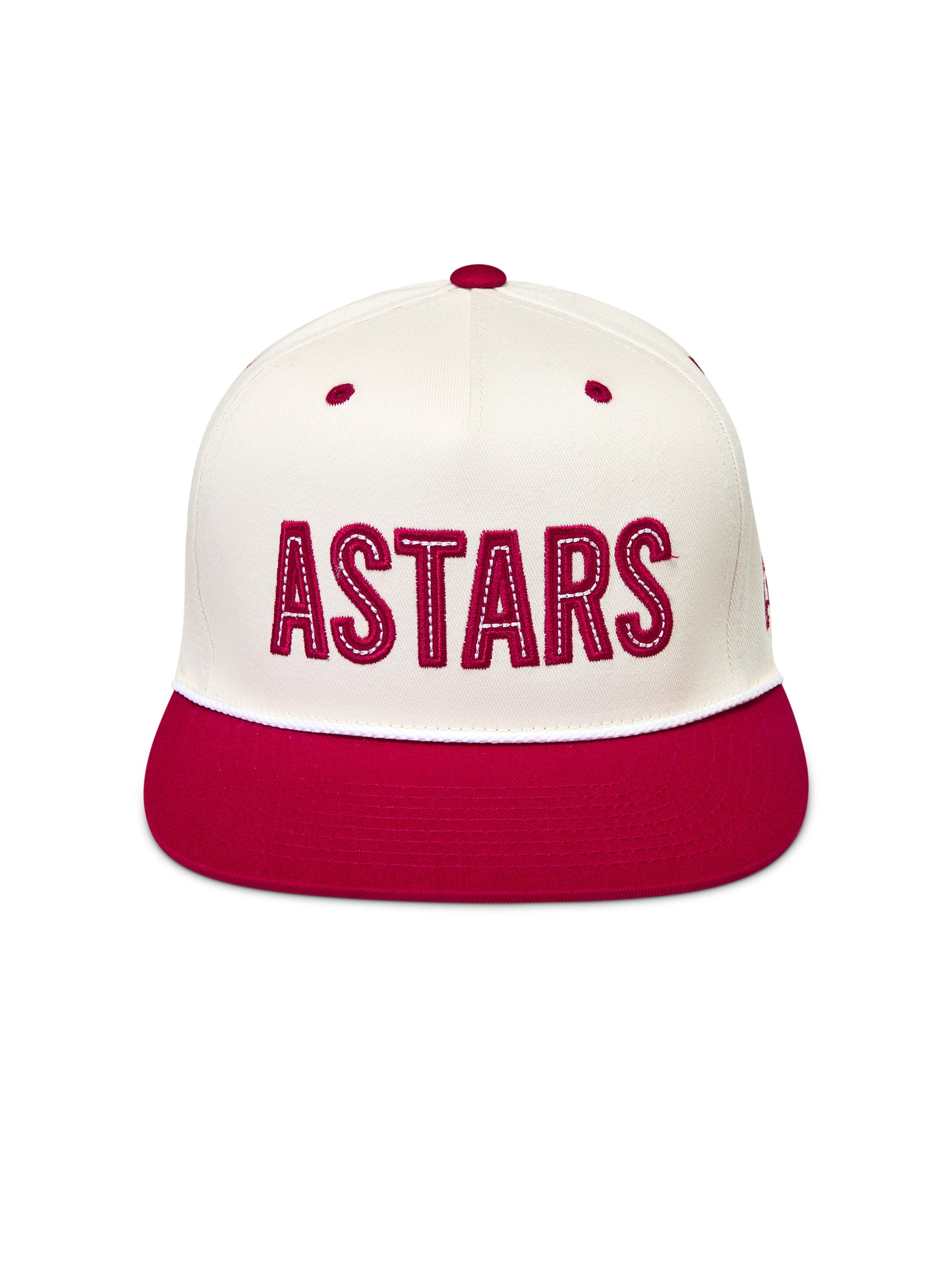 Stadium Snapback Hat Off White/Red