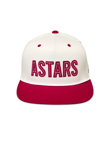 Stadium Snapback Hat Off White/Red