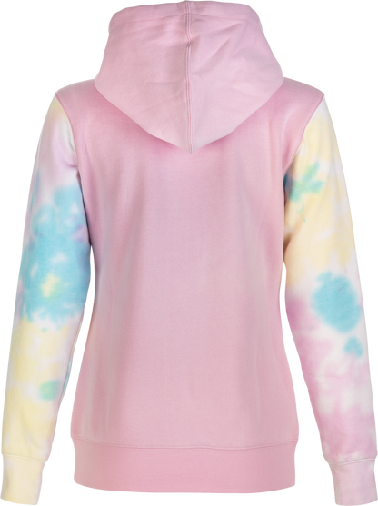 Women's Fly Tie Dye Zip Up Hoodie Pink/Yellow/Blue Xl