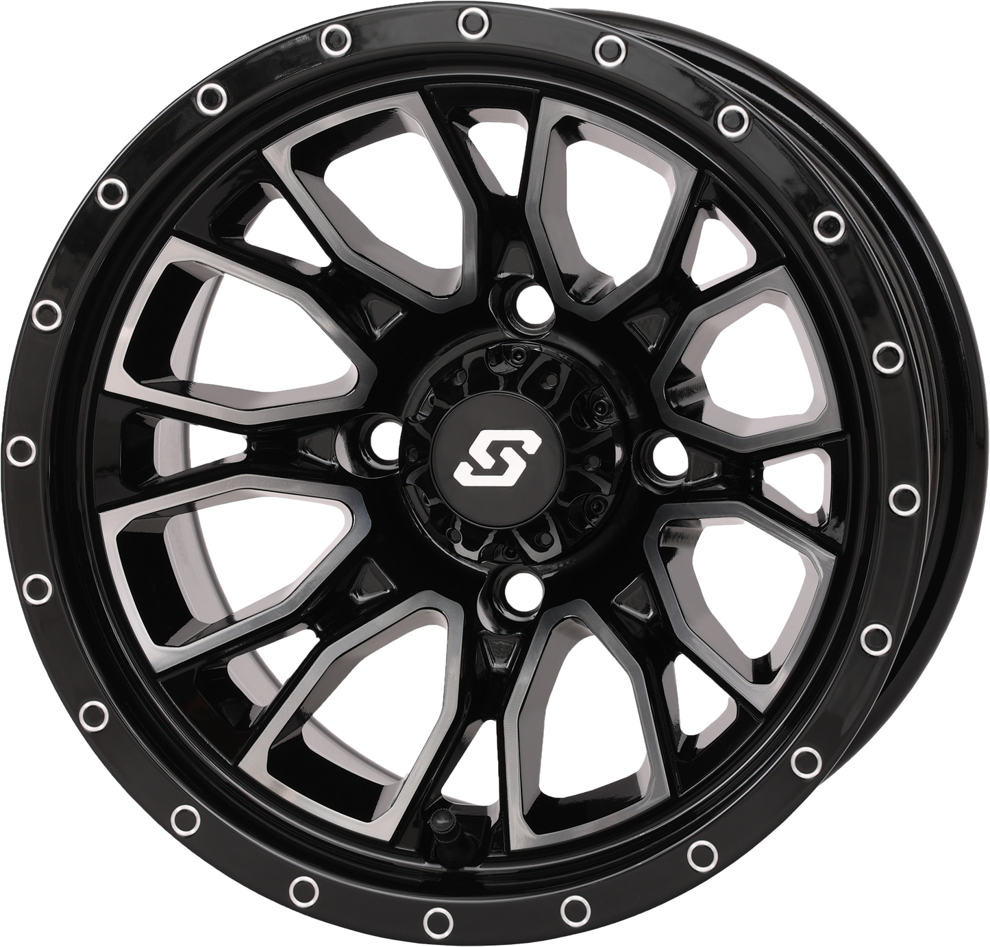 Fusion Wheel  12x7 2+5 4/110 Gloss Blk/Machined