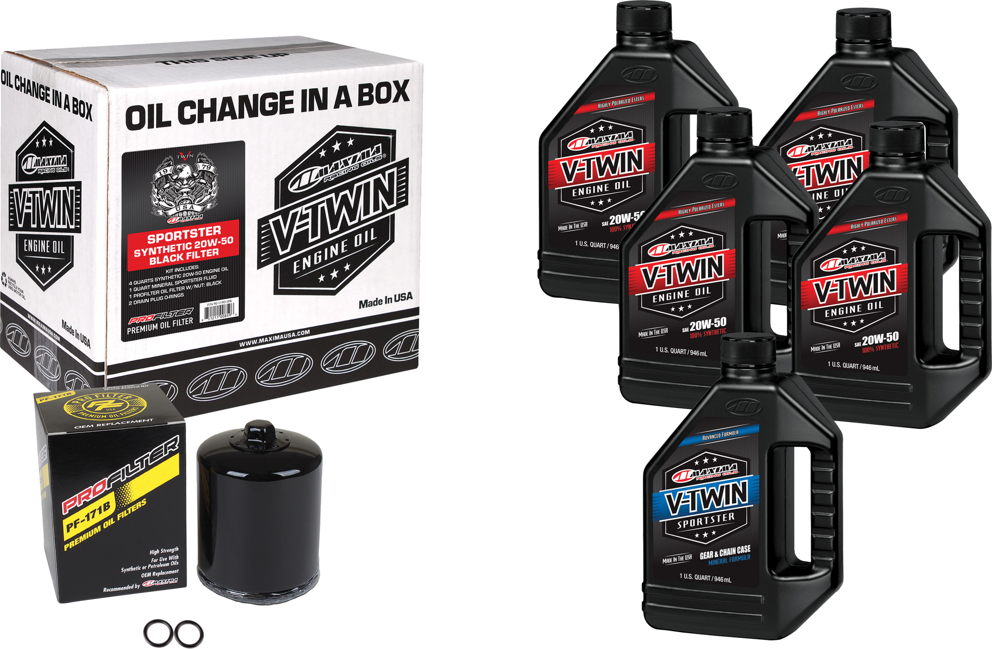 V Twin Syn Oil Change Kit Xl Black Filer