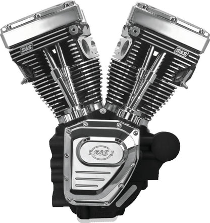 S&S Cycle 07-16 Touring Models T124 T-Series Long Block High Compression Engine - Wrinkle Black